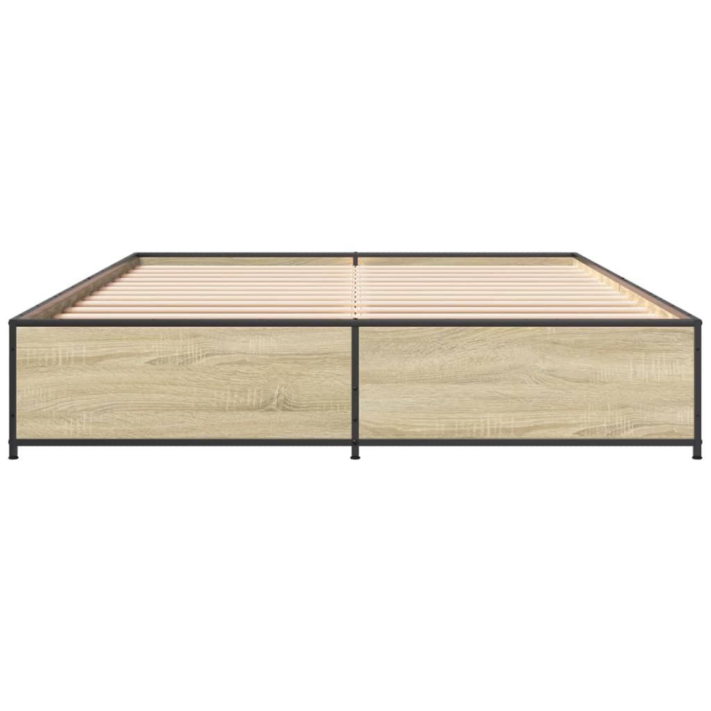 Bed Frame without Mattress Sonoma Oak 140x200 cm