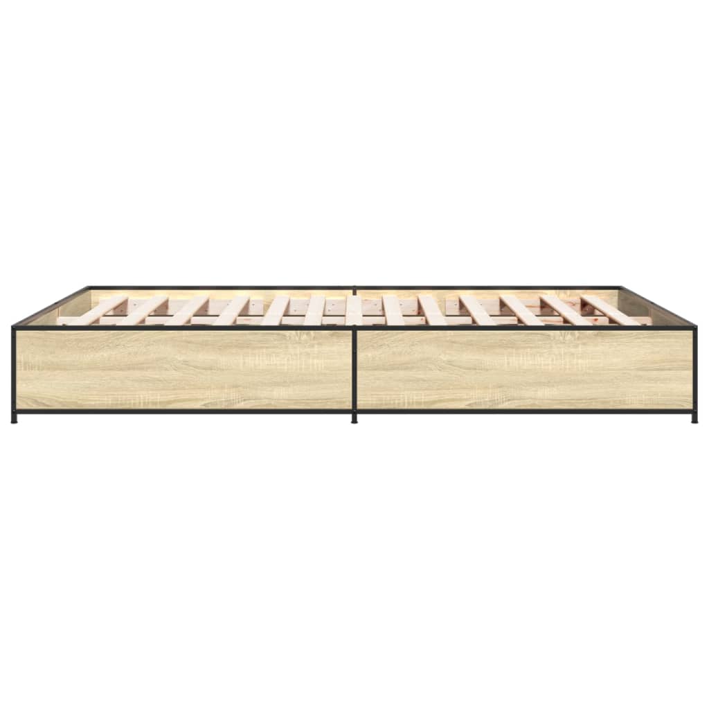 Bed Frame without Mattress Sonoma Oak 140x200 cm