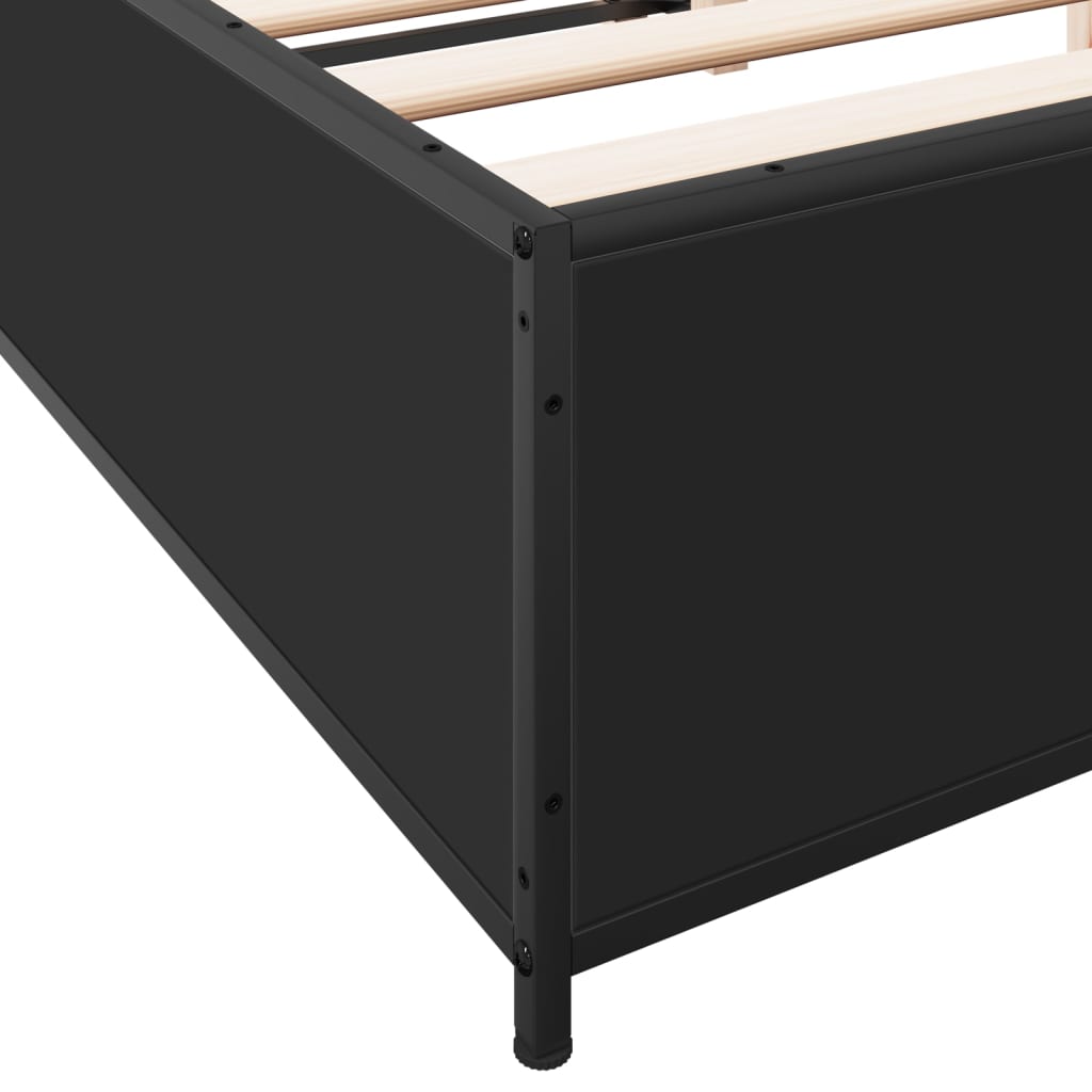 Bed Frame without Mattress Black 120x200 cm
