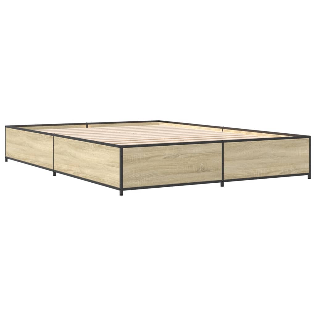 Bed Frame without Mattress Sonoma Oak 120x200 cm
