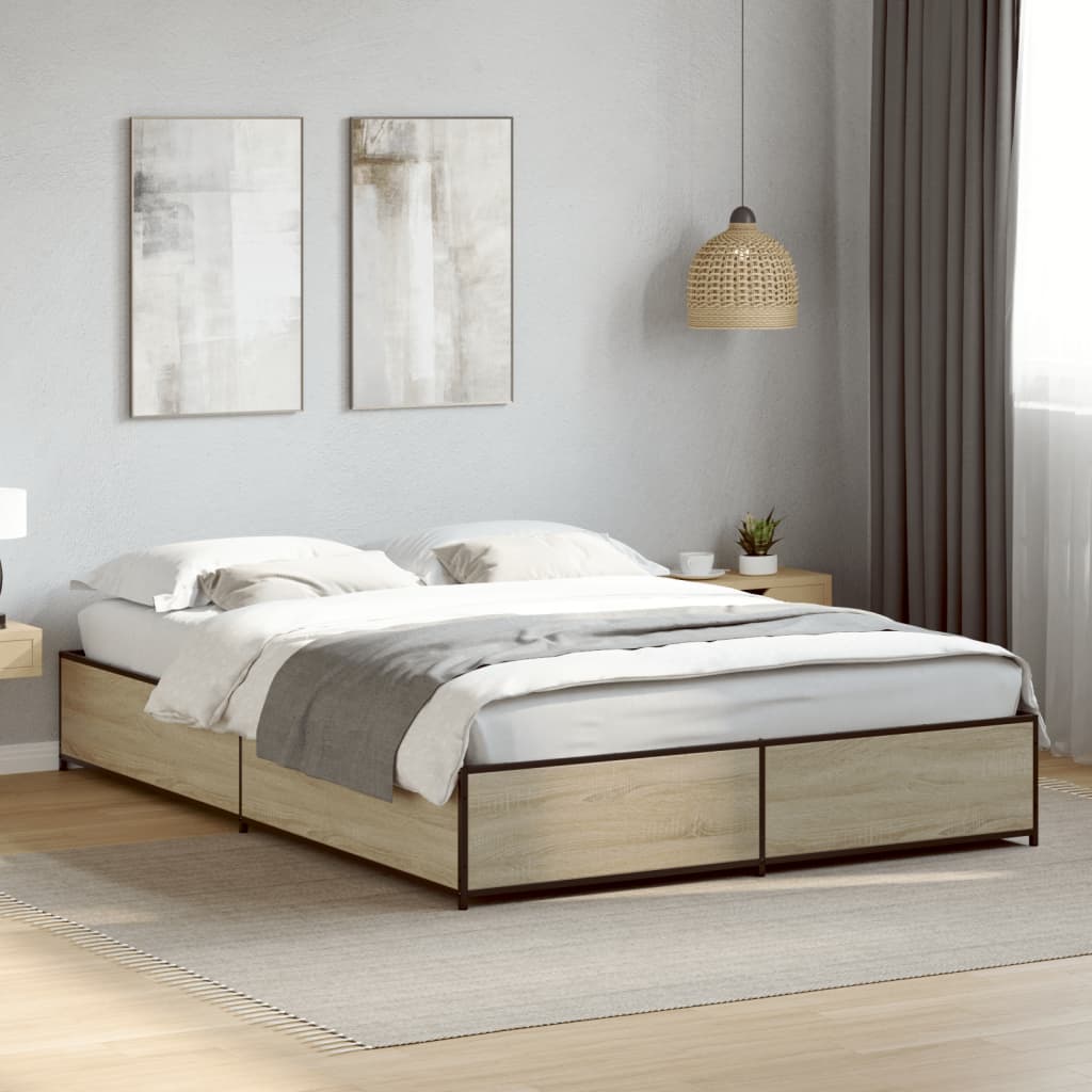 Bed Frame without Mattress Sonoma Oak 120x200 cm