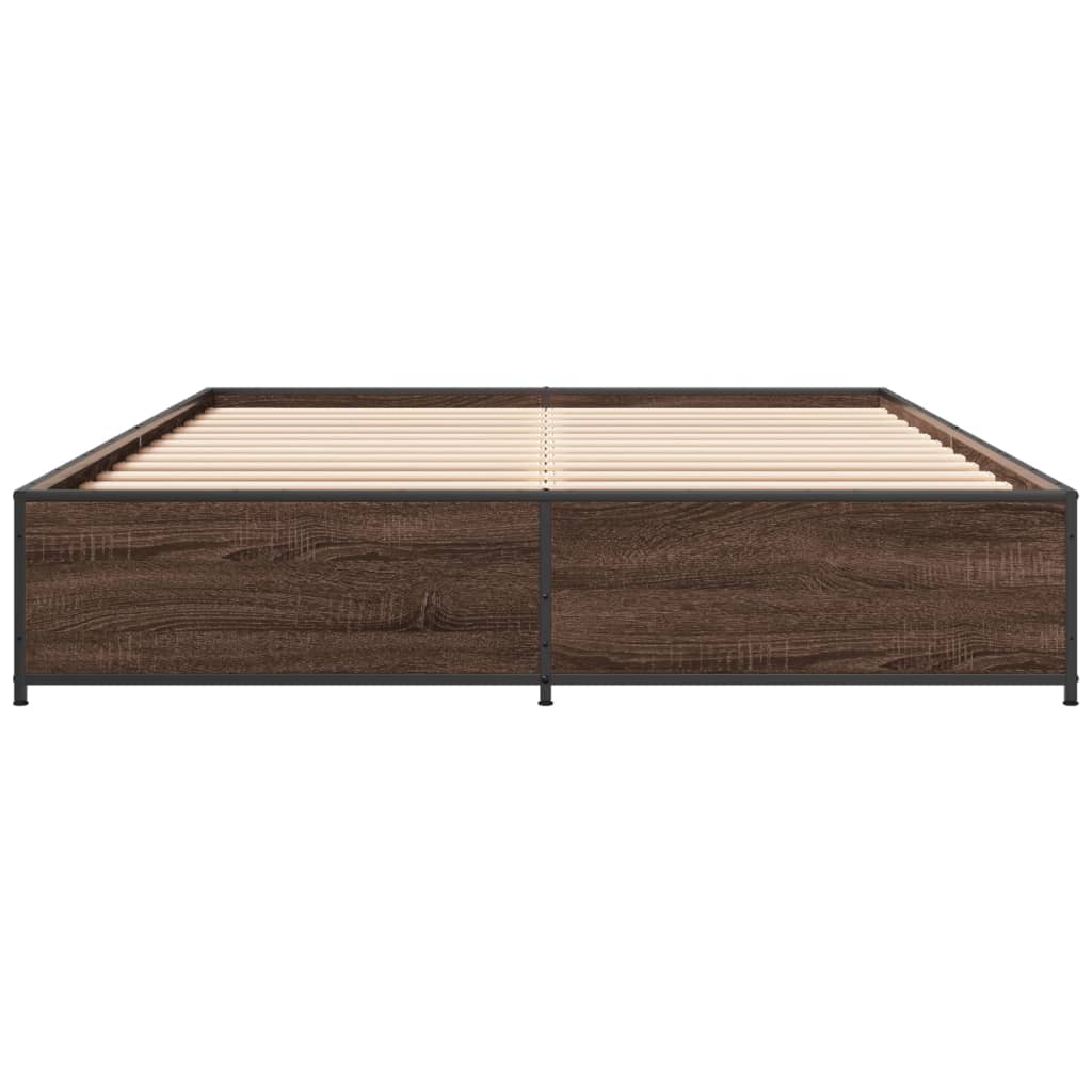 Bed Frame without Mattress Brown Oak 120x200 cm