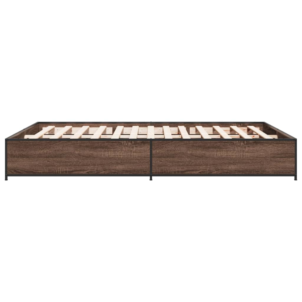 Bed Frame without Mattress Brown Oak 120x200 cm