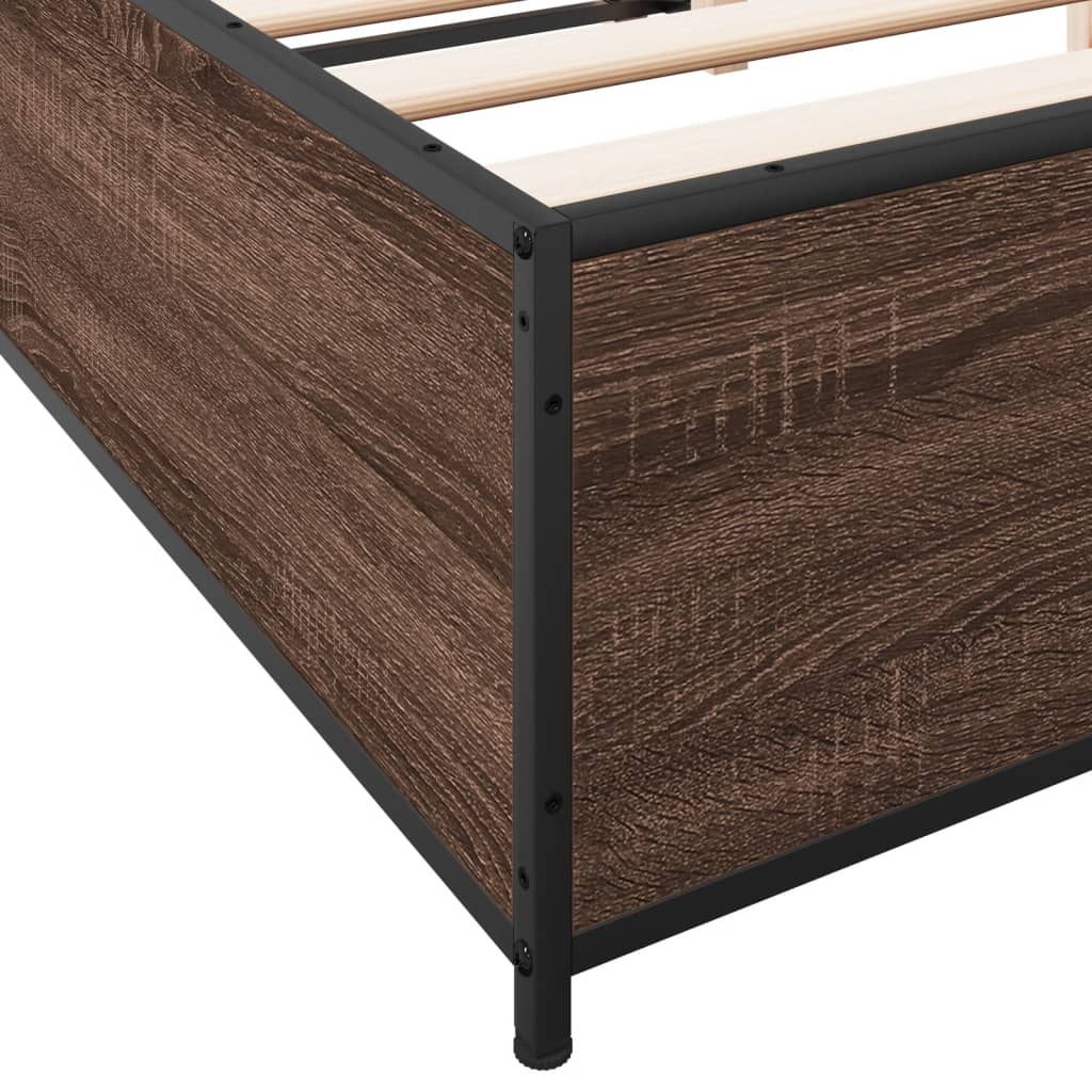Bed Frame without Mattress Brown Oak 120x200 cm