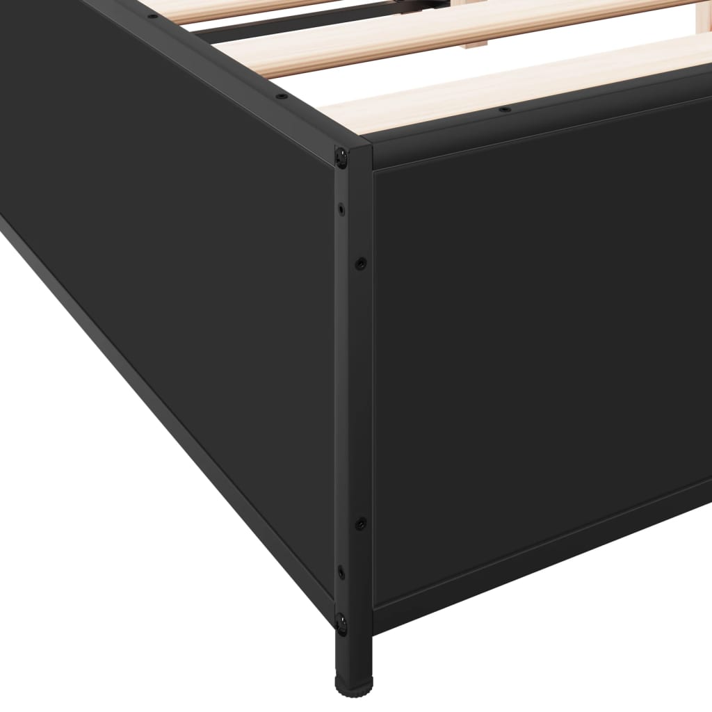 Bed Frame without Mattress Black 135x190 cm Double
