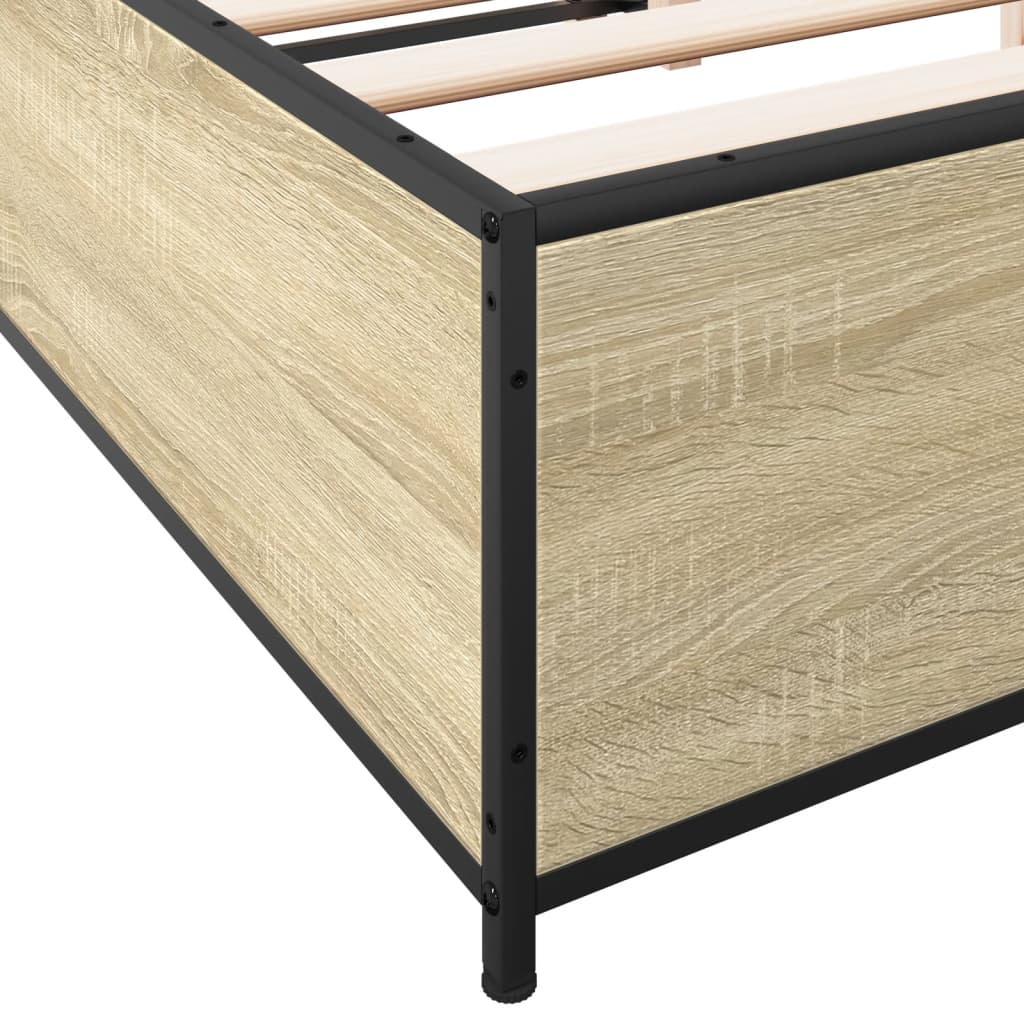 Bed Frame without Mattress Sonoma Oak 135x190 cm Double