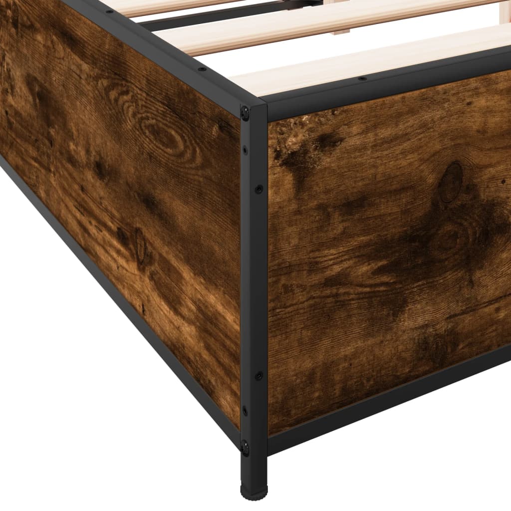 Bed Frame without Mattress Smoked Oak 135x190 cm Double
