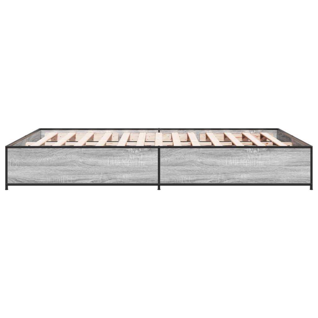 Bed Frame without Mattress Grey Sonoma 135x190 cm Double