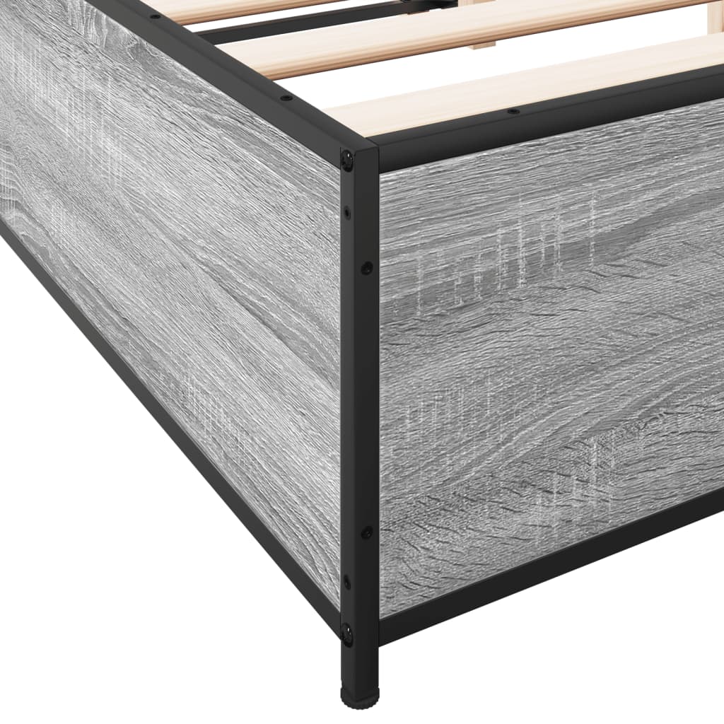 Bed Frame without Mattress Grey Sonoma 120x190 cm Small Double