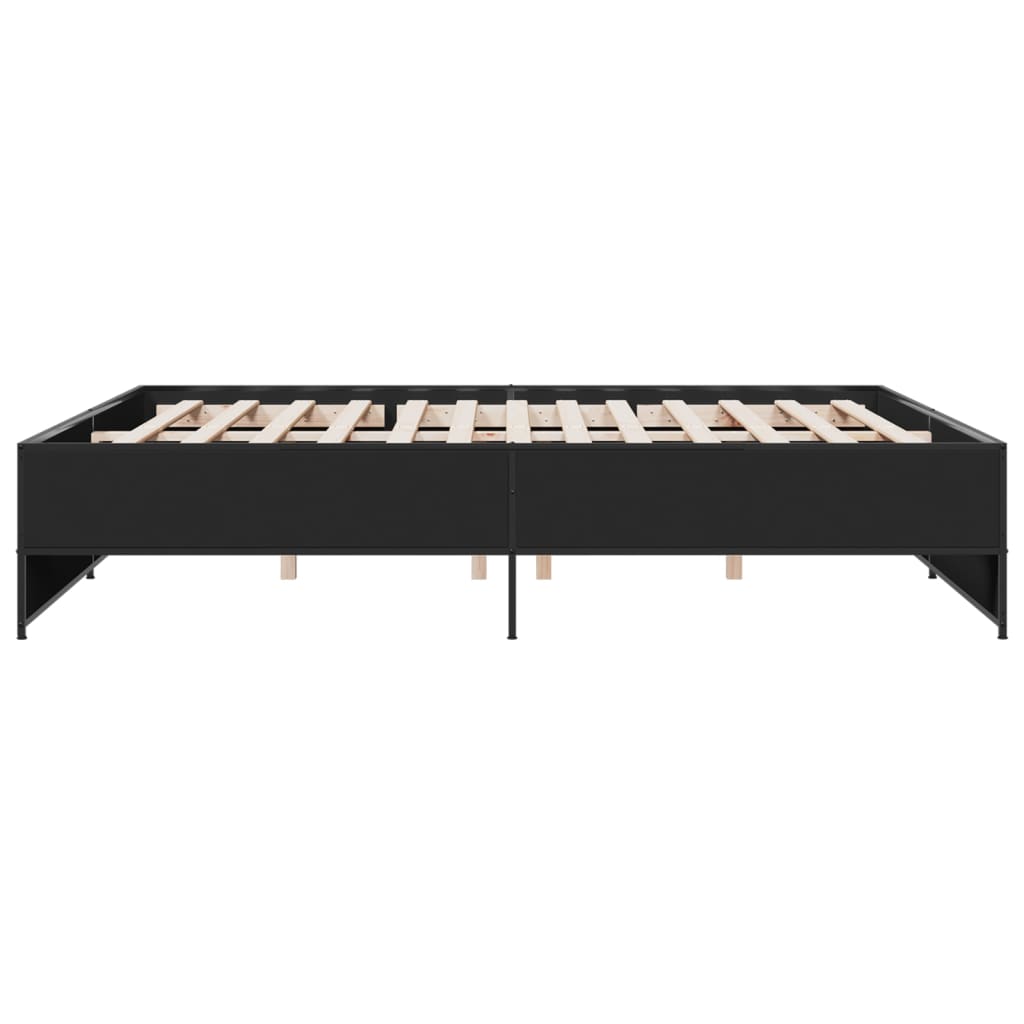 Bed Frame without Mattress Black 200x200 cm