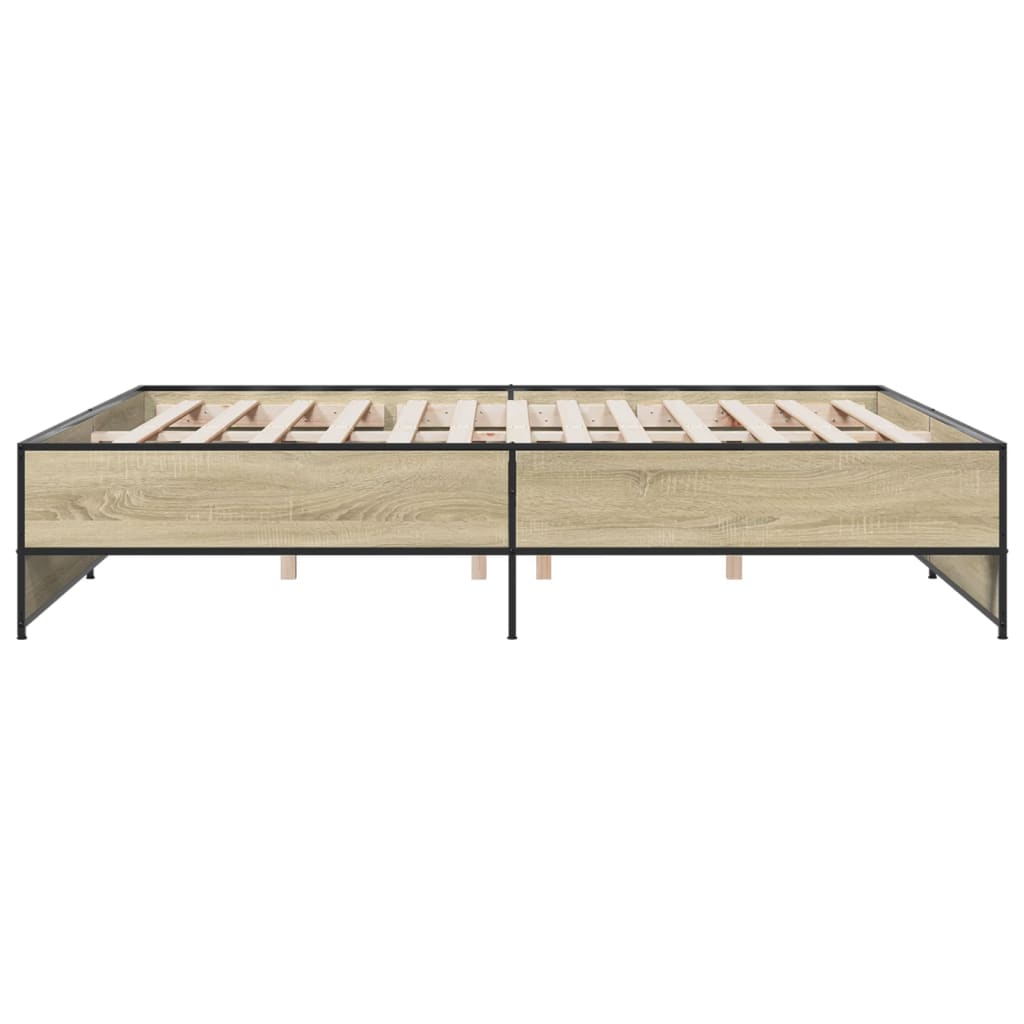 Bed Frame without Mattress Sonoma Oak 200x200 cm