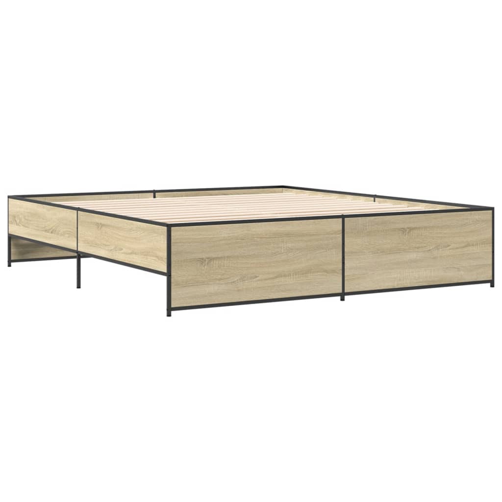 Bed Frame without Mattress Sonoma Oak 200x200 cm
