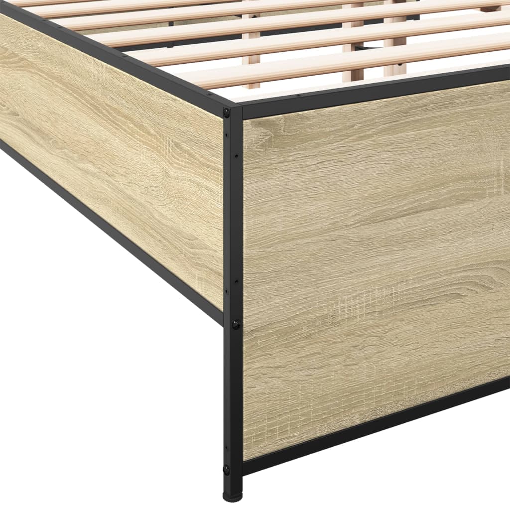 Bed Frame without Mattress Sonoma Oak 200x200 cm