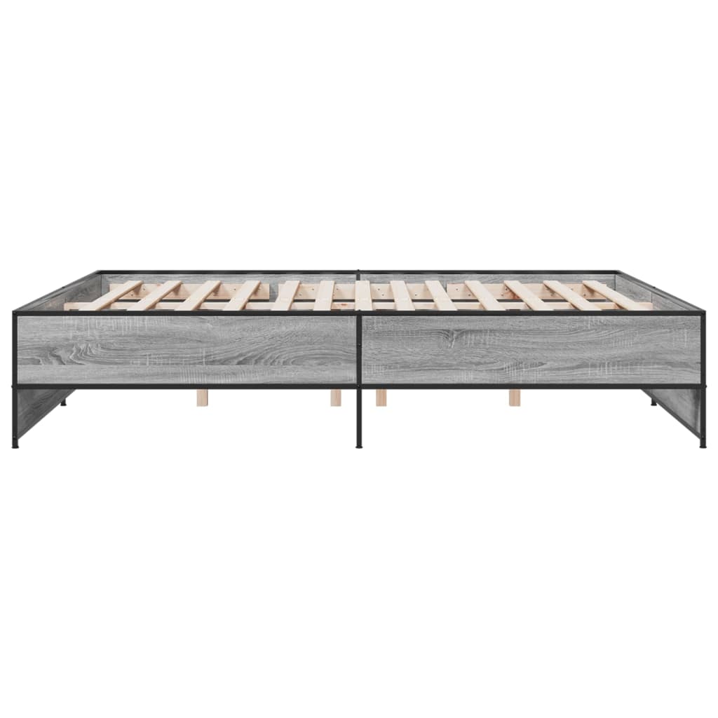 Bed Frame without Mattress Grey Sonoma 200x200 cm