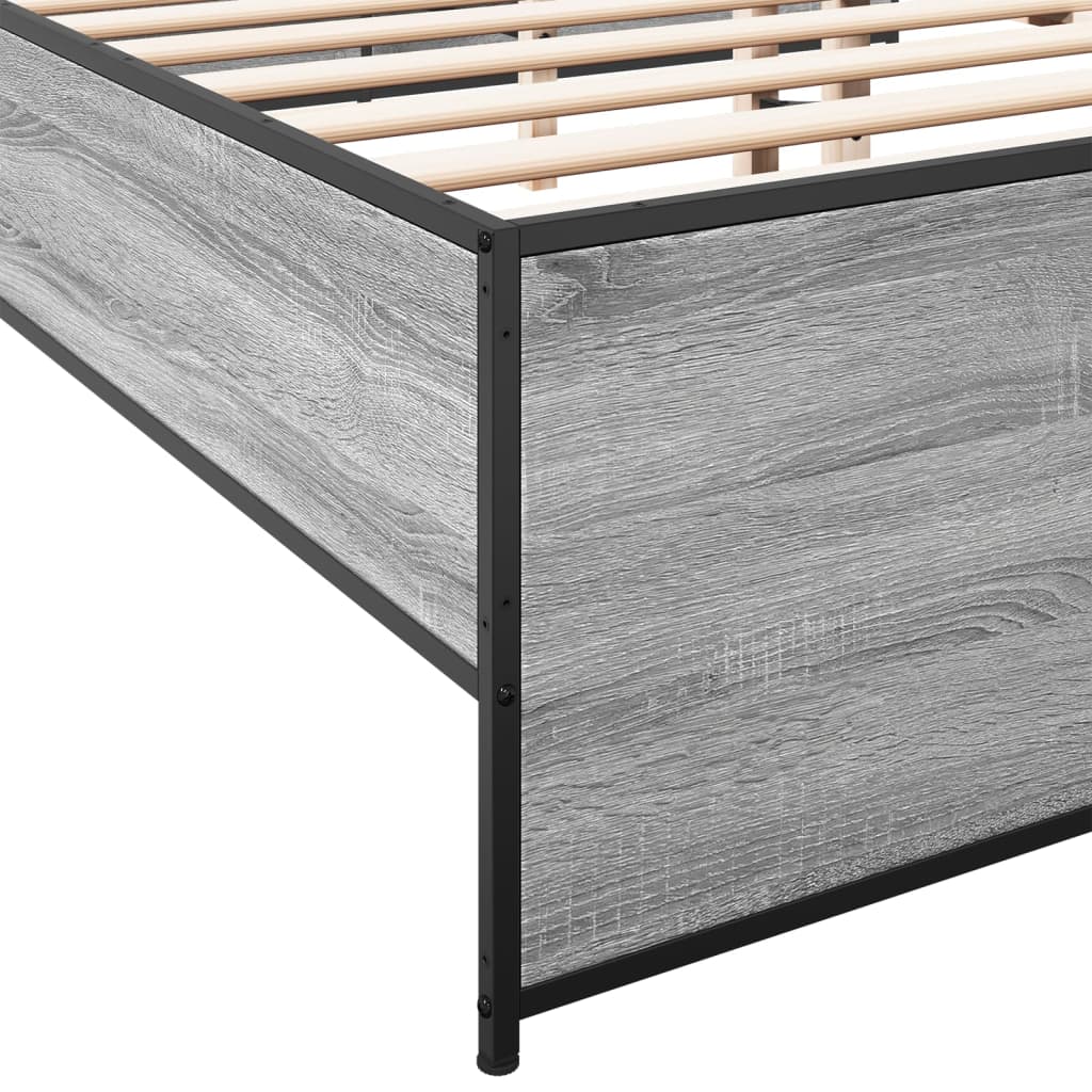 Bed Frame without Mattress Grey Sonoma 200x200 cm