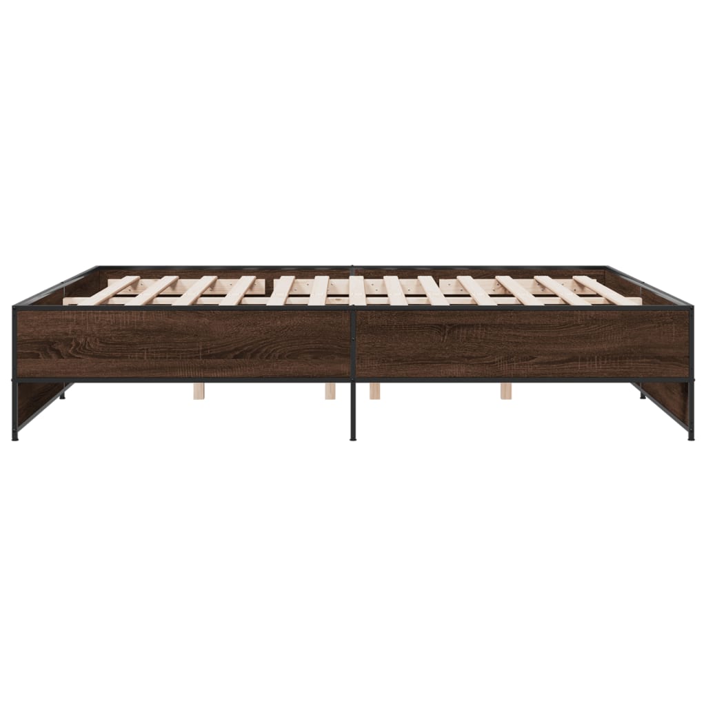 Bed Frame without Mattress Brown Oak 200x200 cm