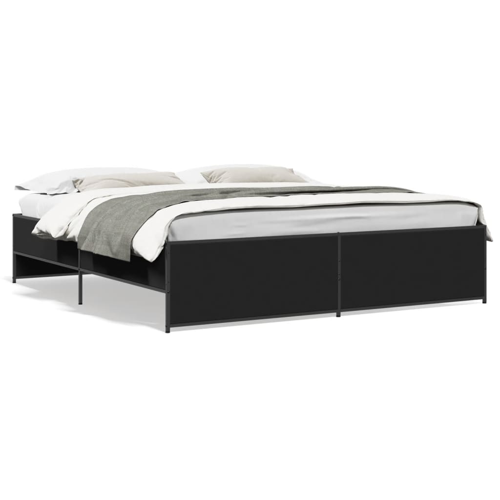 Bed Frame without Mattress Black 180x200 cm Super King