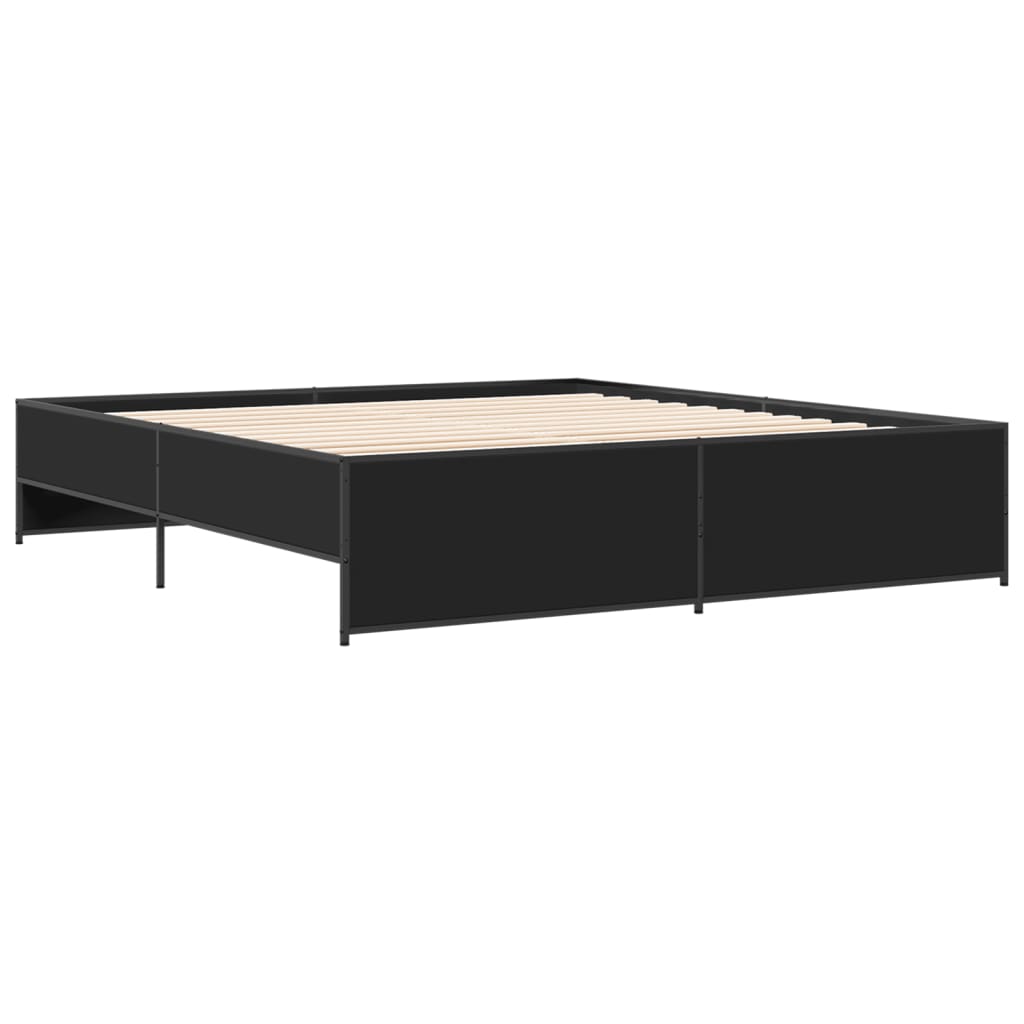 Bed Frame without Mattress Black 180x200 cm Super King