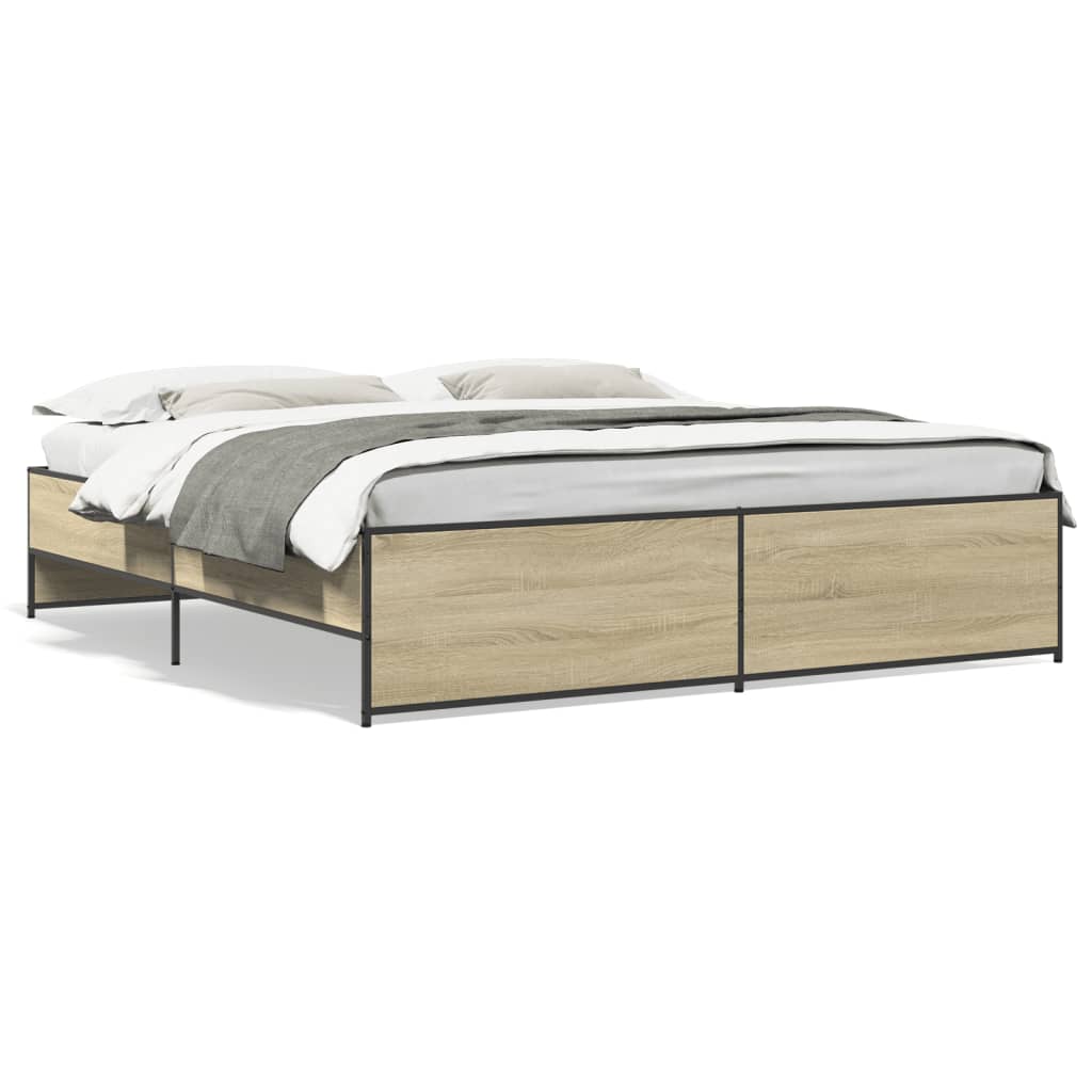 Bed Frame without Mattress Sonoma Oak 180x200 cm Super King