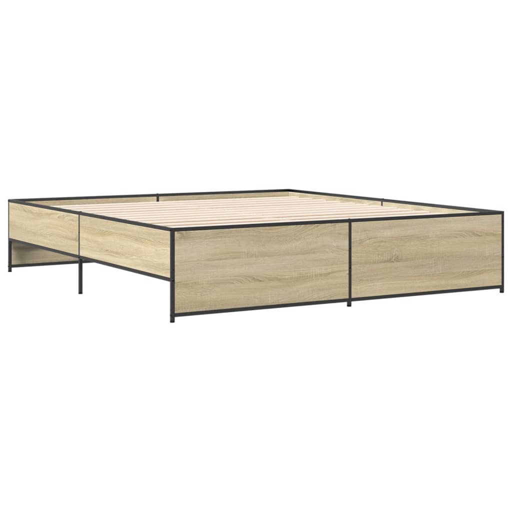 Bed Frame without Mattress Sonoma Oak 180x200 cm Super King