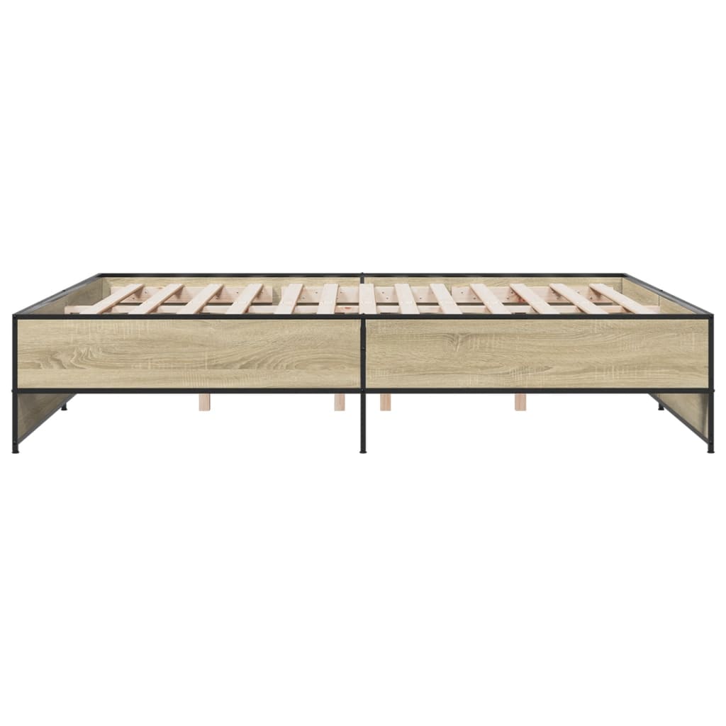 Bed Frame without Mattress Sonoma Oak 180x200 cm Super King