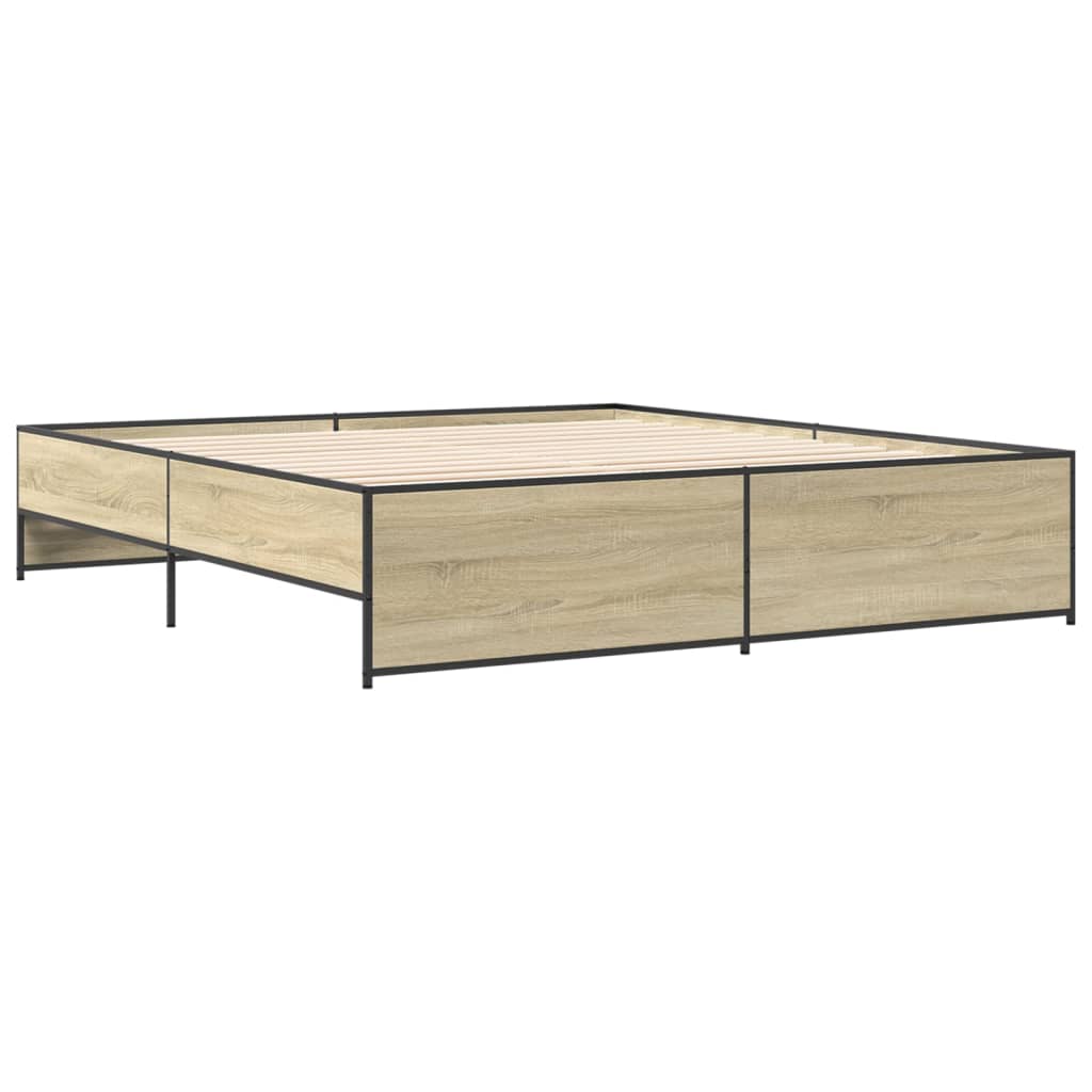 Bed Frame without Mattress Sonoma Oak 180x200 cm Super King