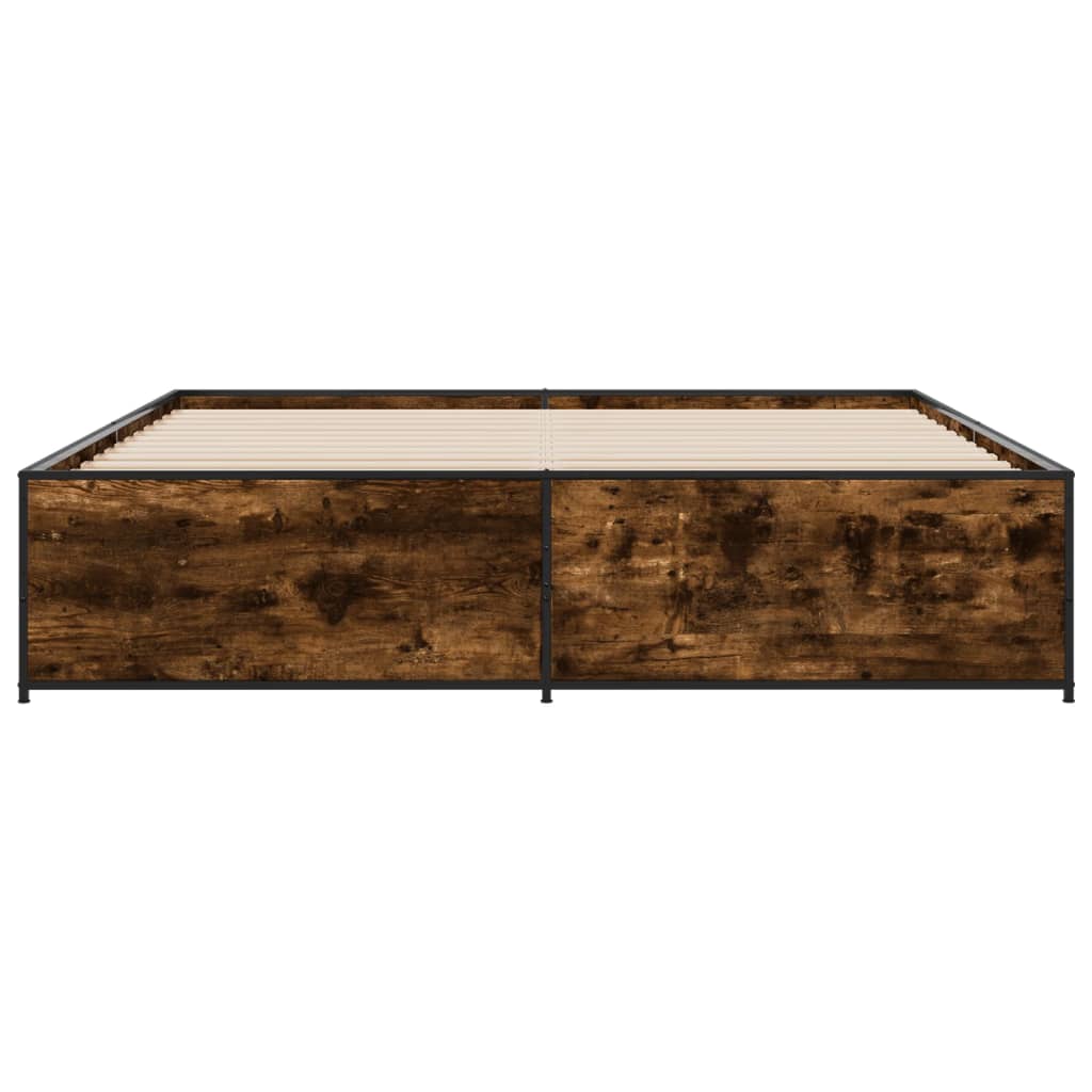 Bed Frame without Mattress Smoked Oak 180x200 cm Super King