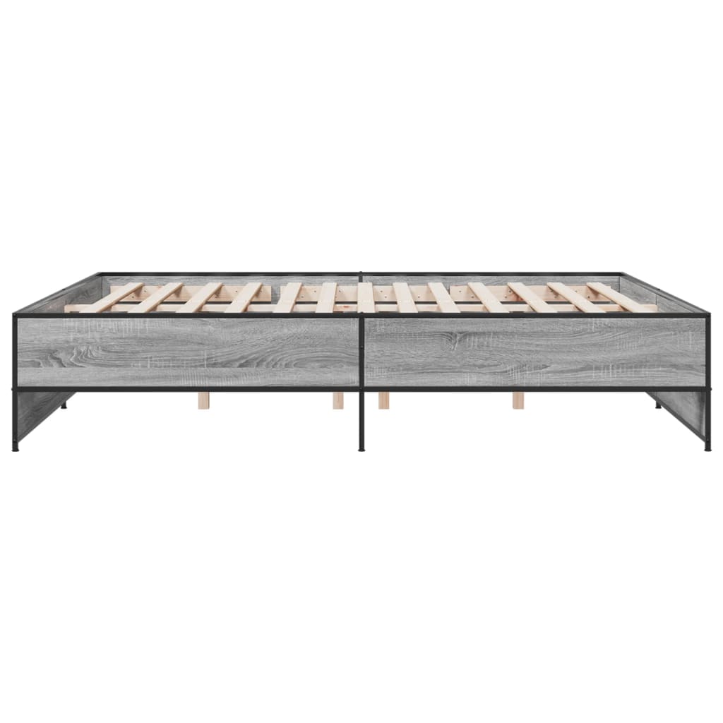 Bed Frame without Mattress Grey Sonoma 180x200 cm Super King