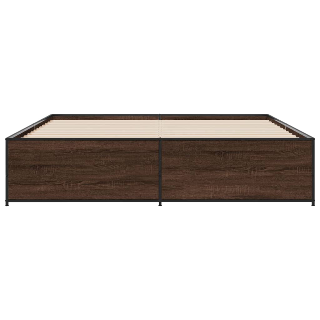 Bed Frame without Mattress Brown Oak 180x200 cm Super King