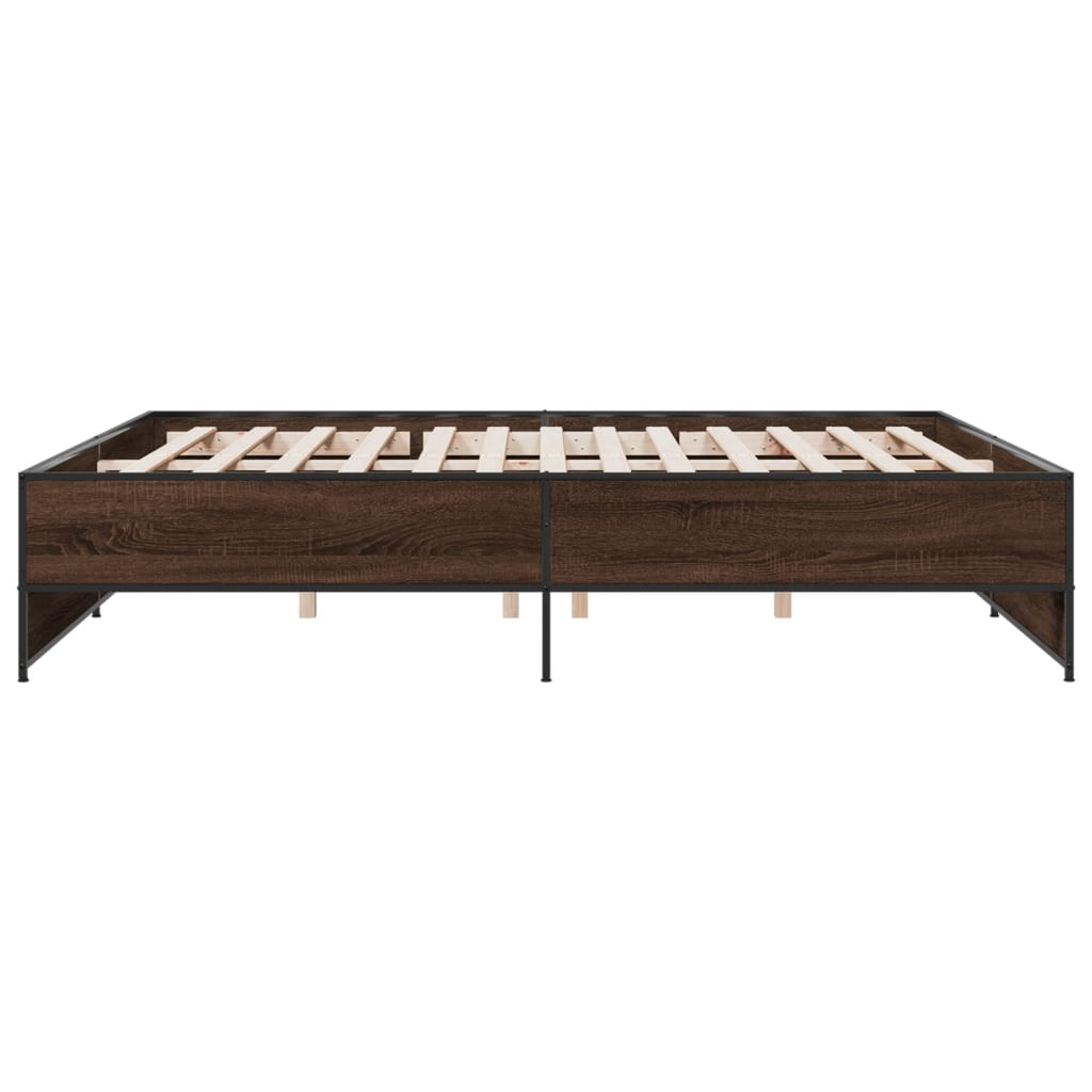Bed Frame without Mattress Brown Oak 180x200 cm Super King