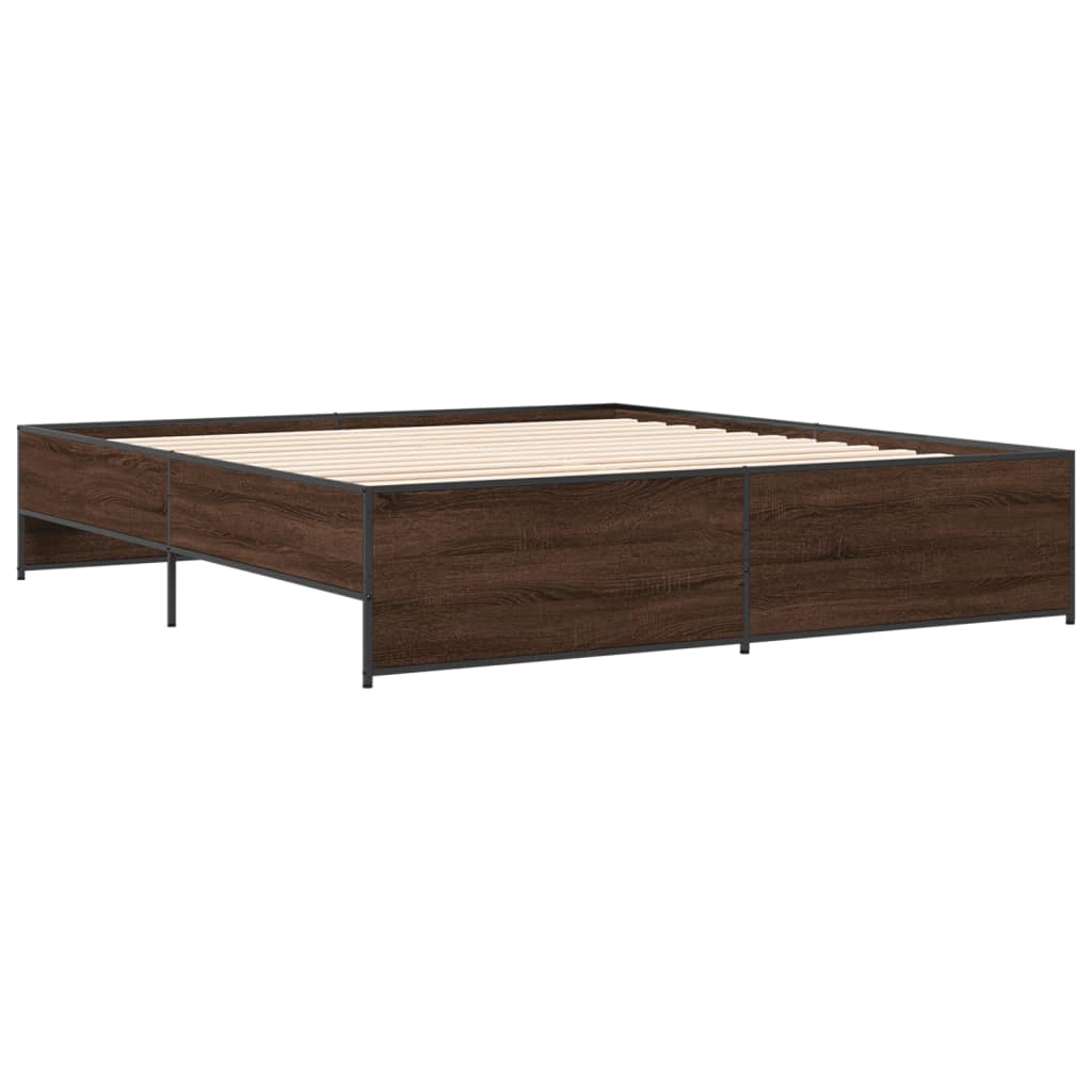 Bed Frame without Mattress Brown Oak 180x200 cm Super King