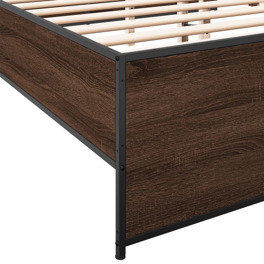 Bed Frame without Mattress Brown Oak 180x200 cm Super King