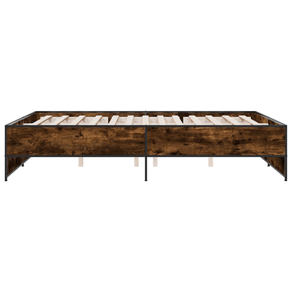 Bed Frame without Mattress Smoked Oak 160x200 cm