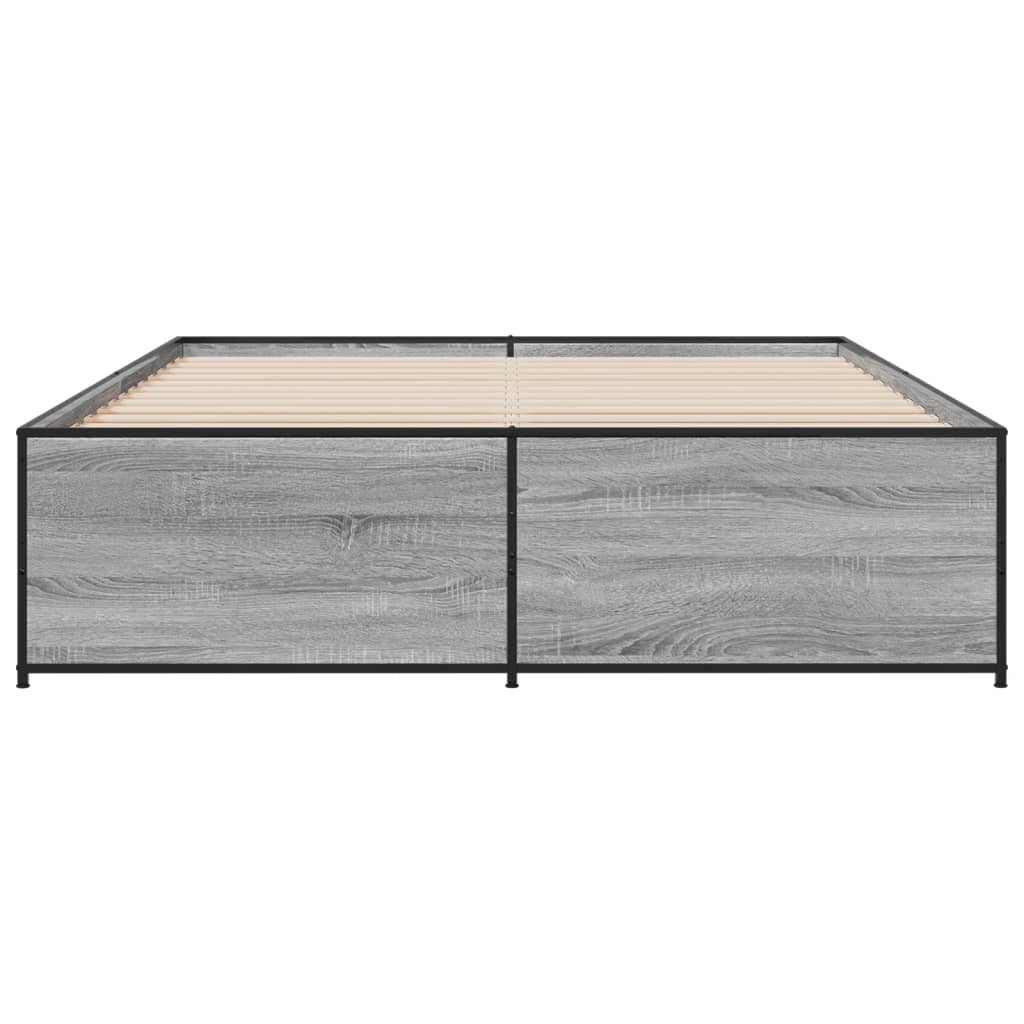 Bed Frame without Mattress Grey Sonoma 160x200 cm