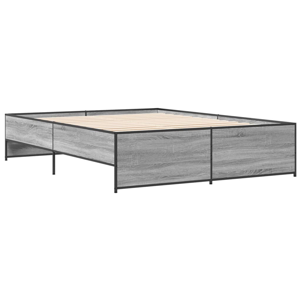 Bed Frame without Mattress Grey Sonoma 160x200 cm