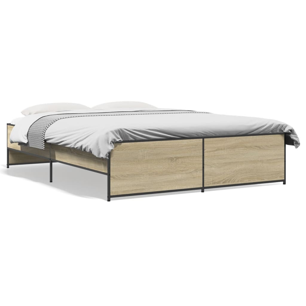 Bed Frame without Mattress Sonoma Oak 150x200 cm King Size