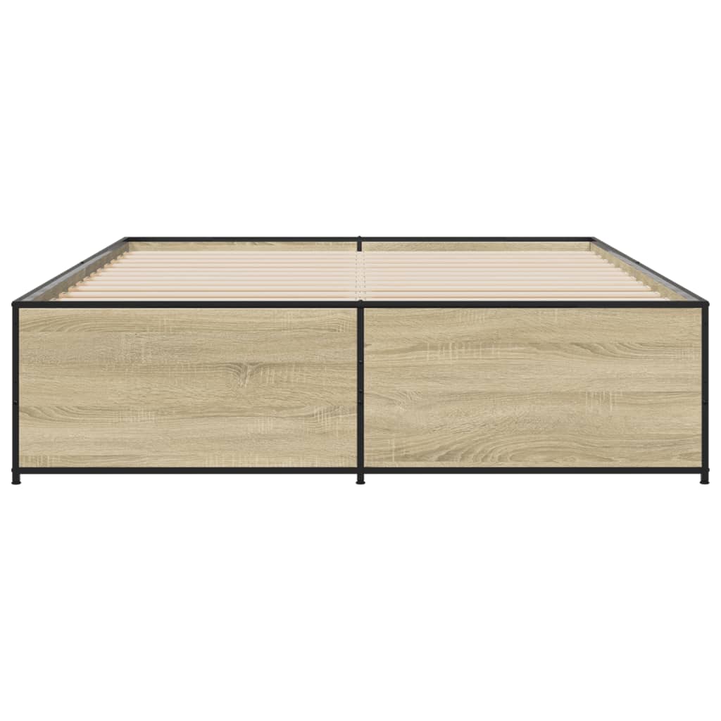 Bed Frame without Mattress Sonoma Oak 150x200 cm King Size