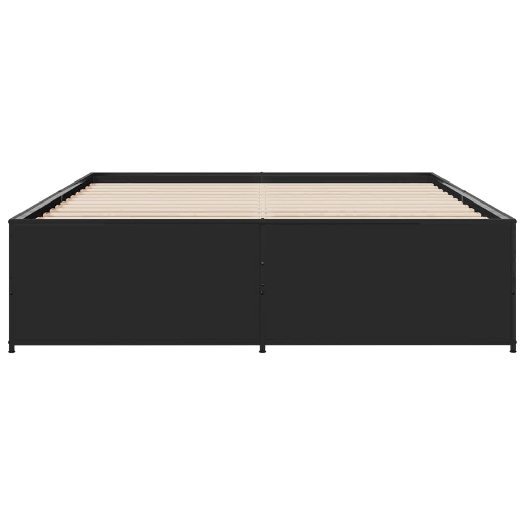 Bed Frame without Mattress Black 140x200 cm