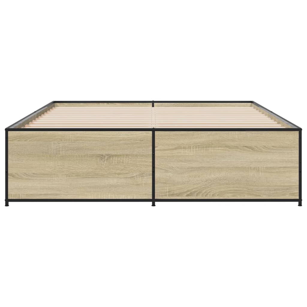 Bed Frame without Mattress Sonoma Oak 140x200 cm