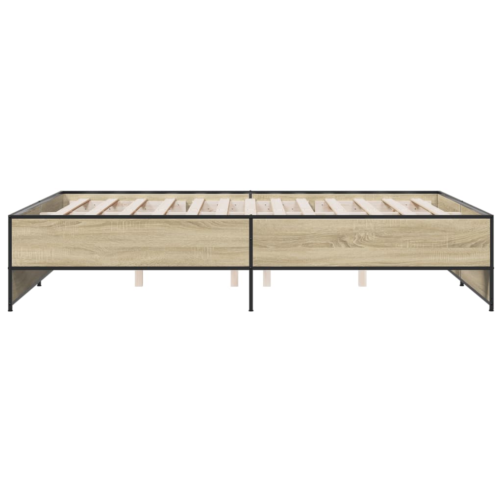 Bed Frame without Mattress Sonoma Oak 140x200 cm
