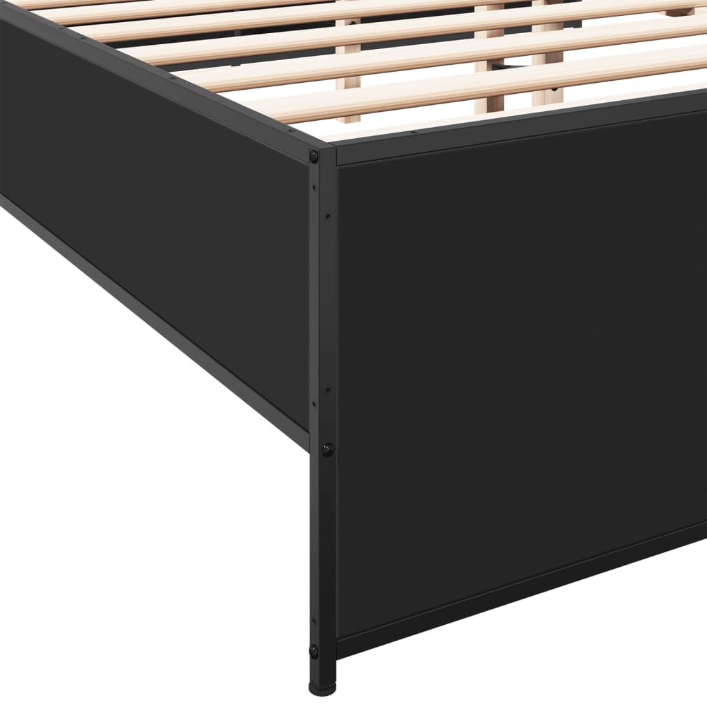 Bed Frame without Mattress Black 120x200 cm