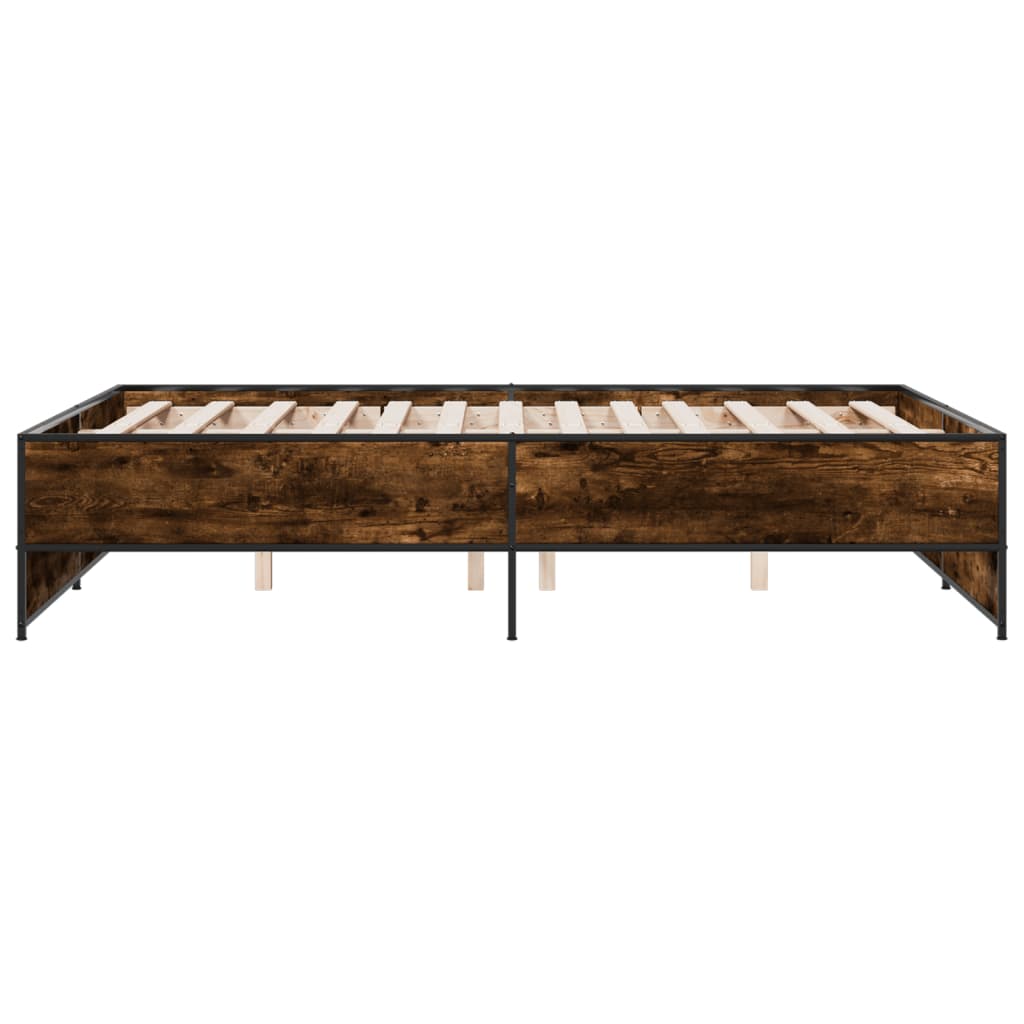 Bed Frame without Mattress Smoked Oak 120x200 cm