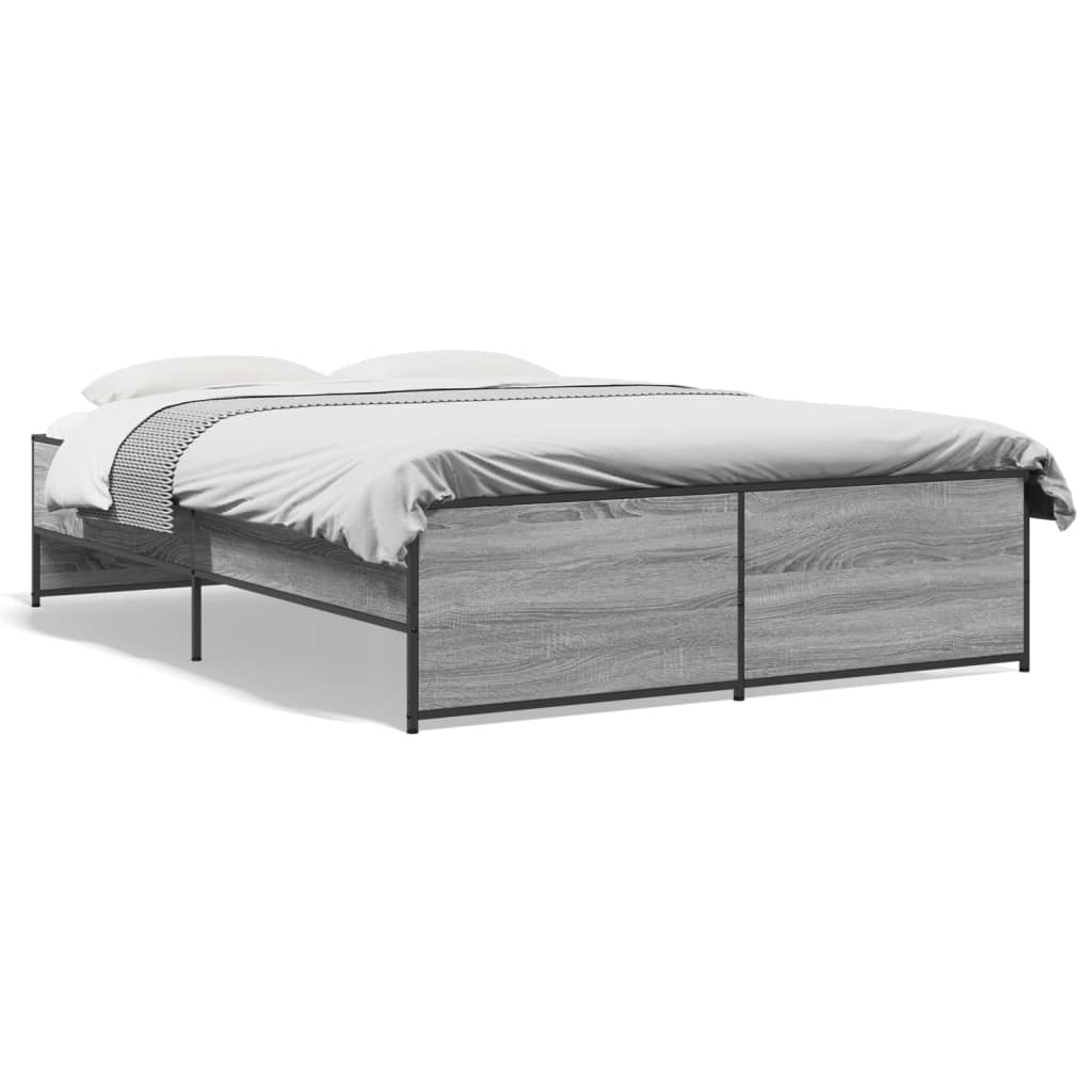 Bed Frame without Mattress Grey Sonoma 120x200 cm
