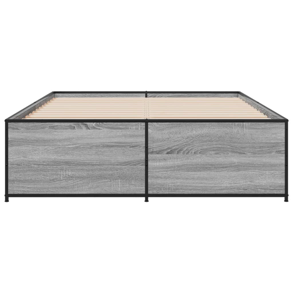Bed Frame without Mattress Grey Sonoma 120x200 cm