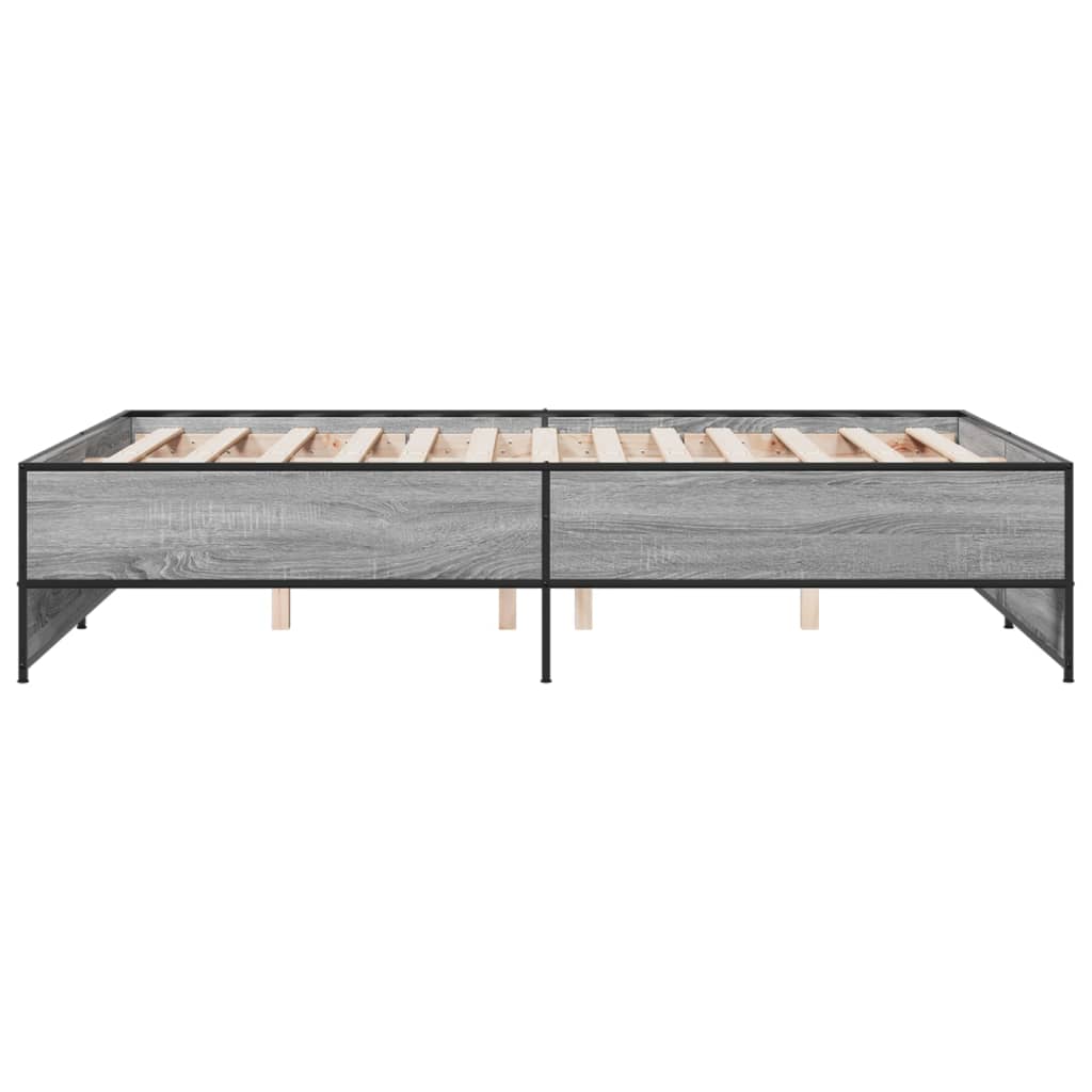 Bed Frame without Mattress Grey Sonoma 120x200 cm