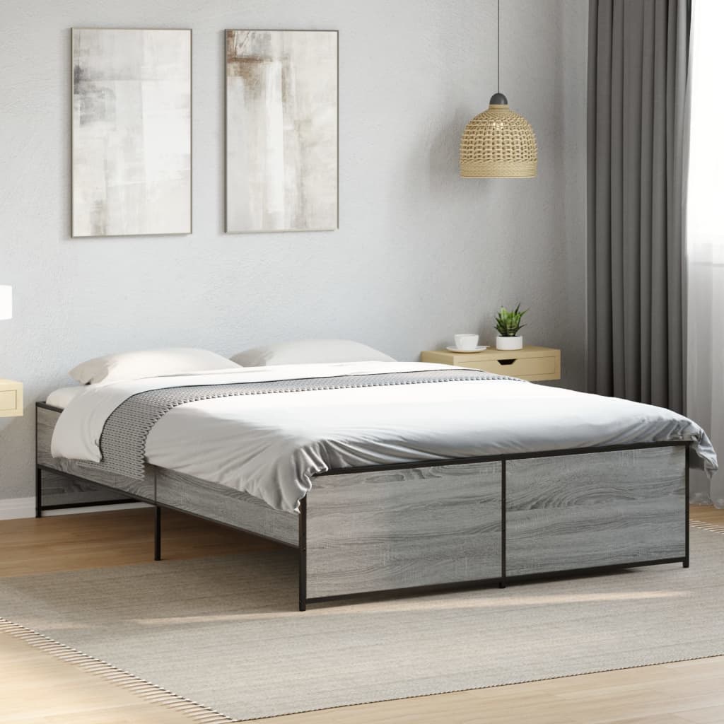 Bed Frame without Mattress Grey Sonoma 120x200 cm