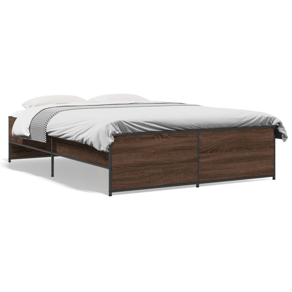 Bed Frame without Mattress Brown Oak 120x200 cm