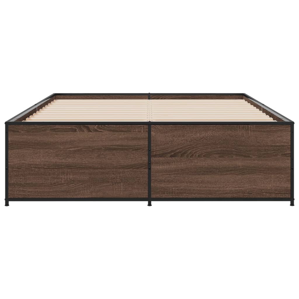 Bed Frame without Mattress Brown Oak 120x200 cm