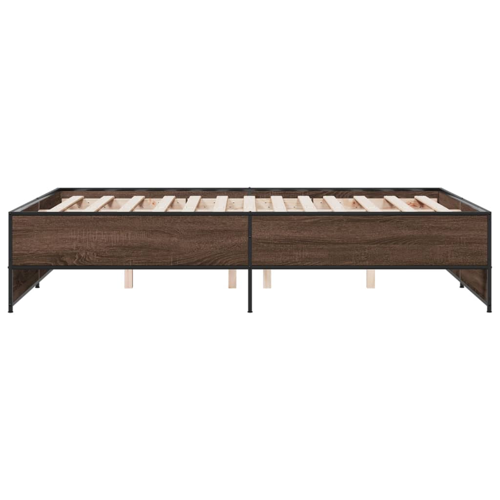 Bed Frame without Mattress Brown Oak 120x200 cm