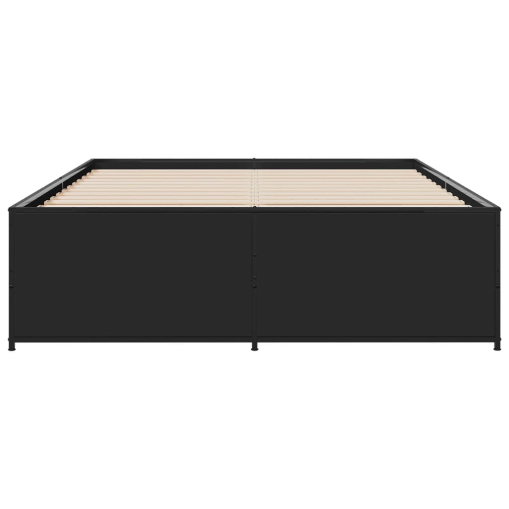 Bed Frame without Mattress Black 140x190 cm